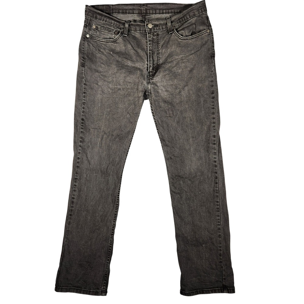 Levi's Jeans Mens 36x32 514 Straight Fit Black Washed Denim EUC